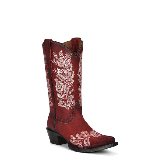 Corral Red Floral Embroidery - Youth