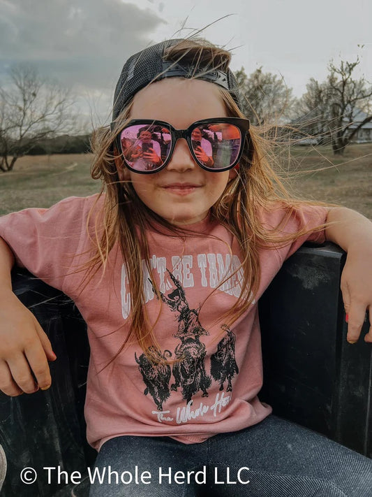 Can't Be Tamed Buffalo Rider - Kids Western Graphic Tee