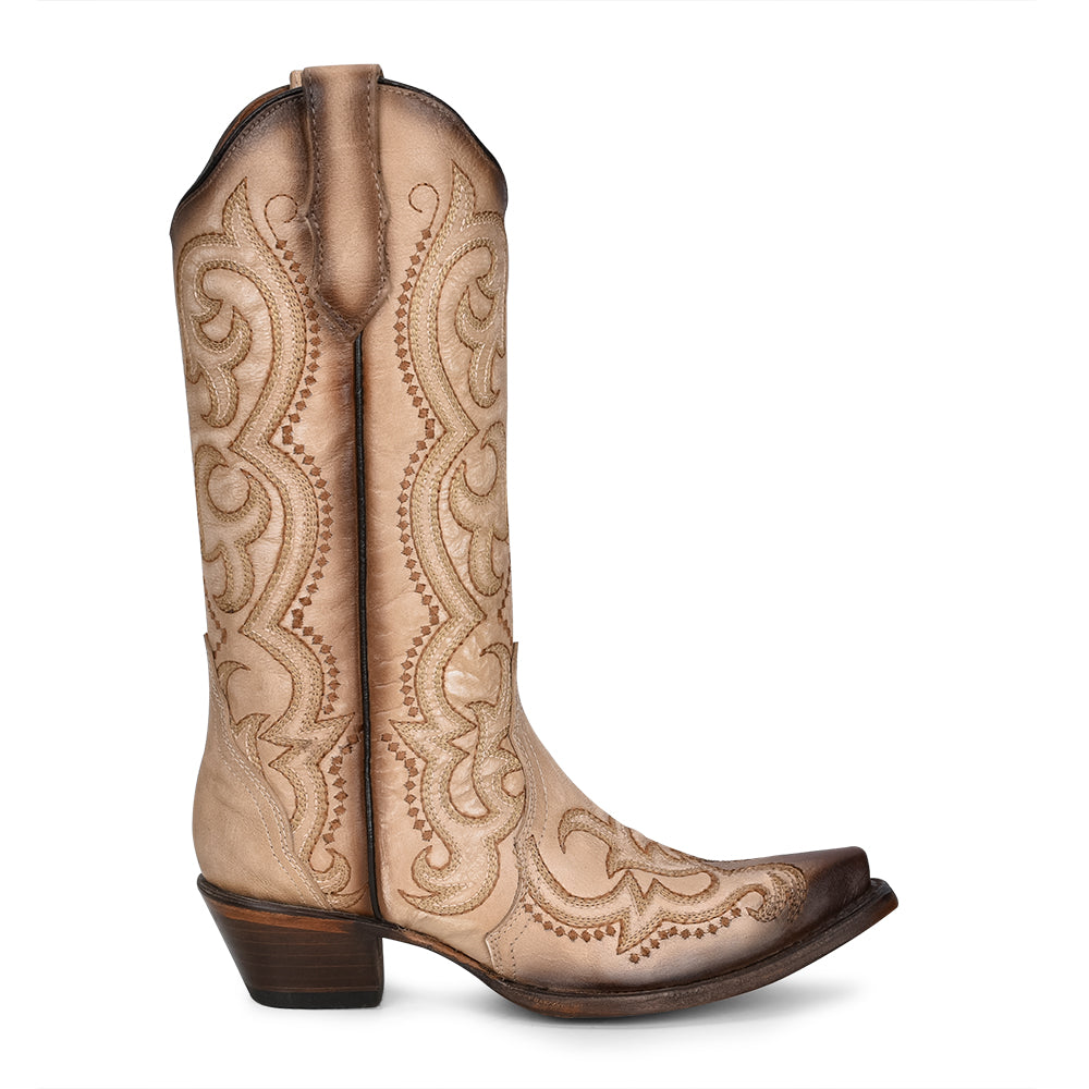 Corral Ladies Sand Embroidery & Triad Snip Toe Boot