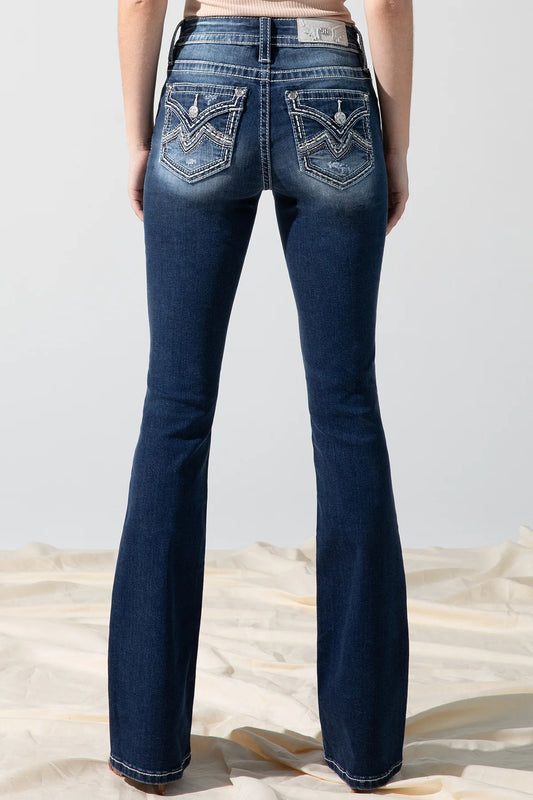 Miss Me Mid Rise Boot Cut Jean - Fold Over Pocket