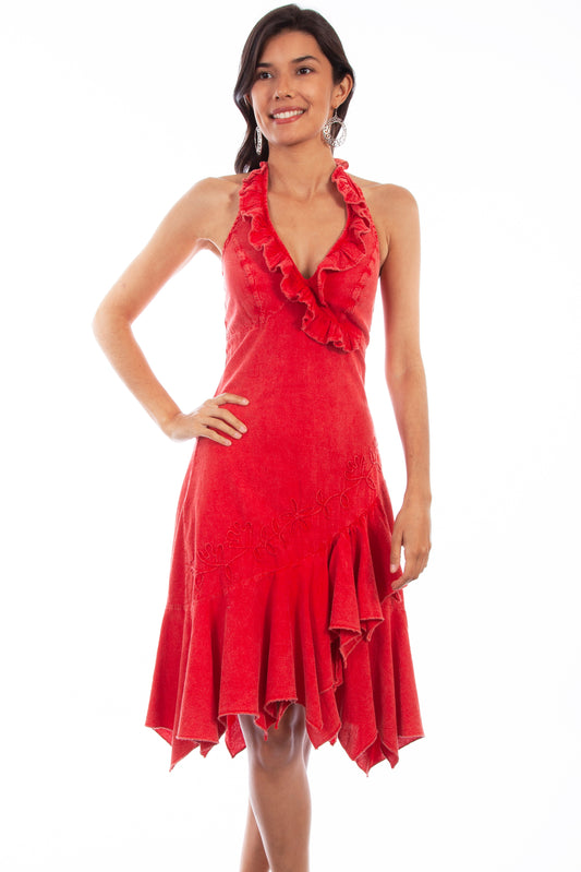 Halter Dress Peruvian Cotton - Red