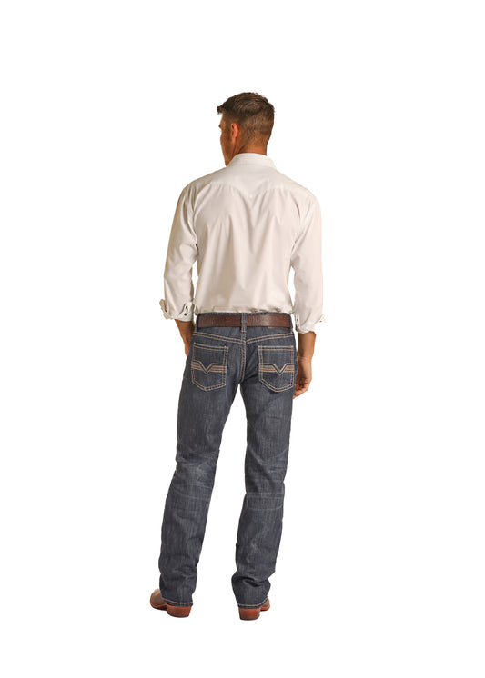Rock & Roll Men's Ref V Brown Leather Pocket Jean