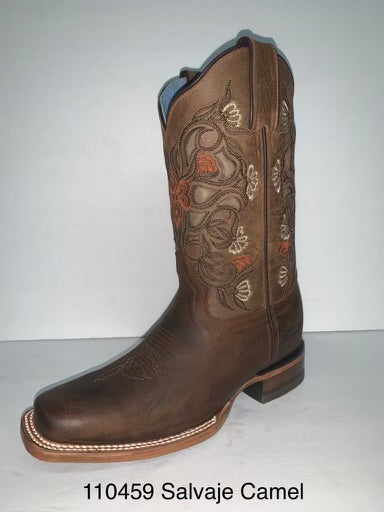 Women Rodeo Salvaje Boot - Camel/encino - Broken horn