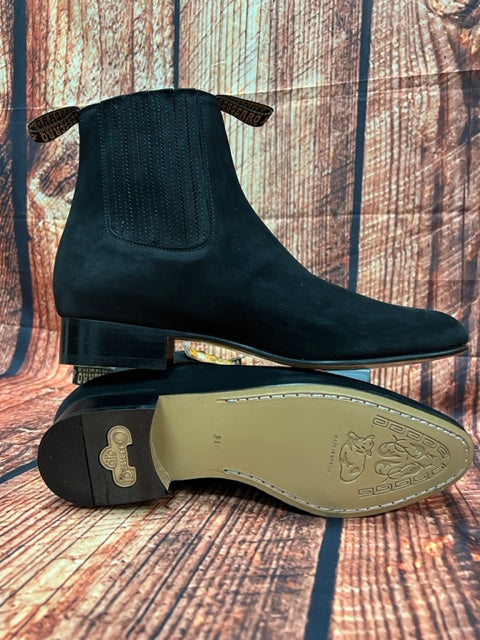 Besserro Botin Leather Sole Nobuck Black - Broken horn