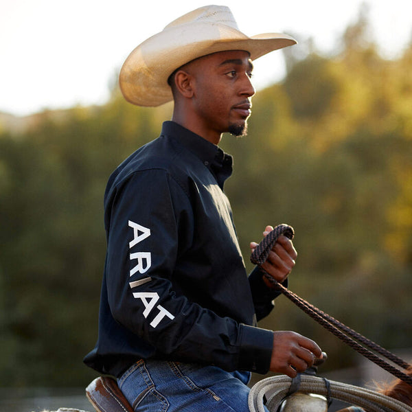 Ariat Mens Team Logo Twill Fitted Fit - Broken horn