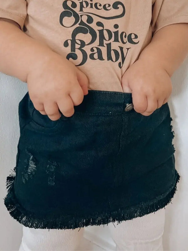Birdie Denim Fringe Skirt - Broken horn
