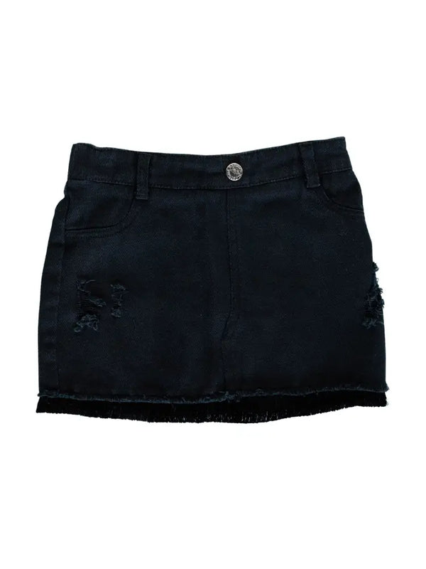 Birdie Denim Fringe Skirt - Broken horn
