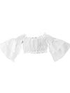 Darcy smocked Bell Sleeve Top - White - Broken horn