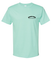Unisex Broken Horn T-shirt featuring a broken horn half circle logo design on the front.
