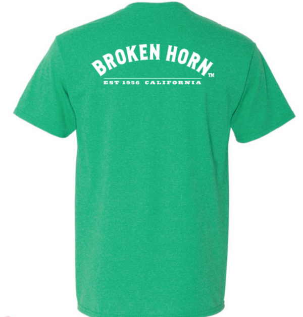 Unisex Broken Horn logo T-shirt featuring a broken horn half circle design on the front, black color, casual fit.