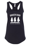 Broken Horn Tank Racerback 3 Horses - Black - Broken horn