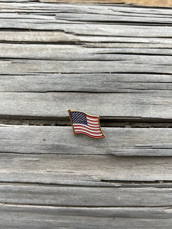 American Flag Cap Pin - Broken horn