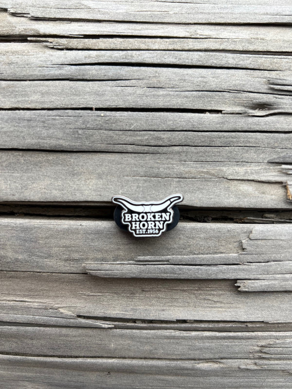 Broken Horn Cap Pin - White Logo - Broken horn