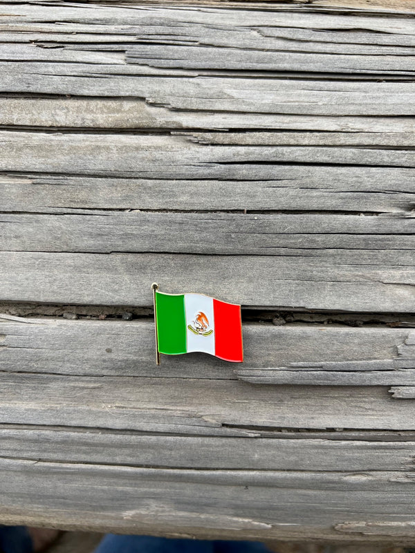 Mexican Flag Cap Pins - Broken horn