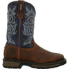 Georgia Boot Carbo Tec. Waterproof Pull on Boot. Brown/Navy - Broken horn