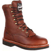 Georgia Boot Farm and Ranch Lace Work Boot - Barracuda Walnut - Broken horn