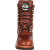 Georgia Boot Farm and Ranch Lace Work Boot - Barracuda Walnut - Broken horn