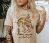 It's Cool To Be A Cowboy Tee - Tan - Broken horn