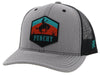 Hooey Punchy Grey/Black Trucker Cap - Broken horn
