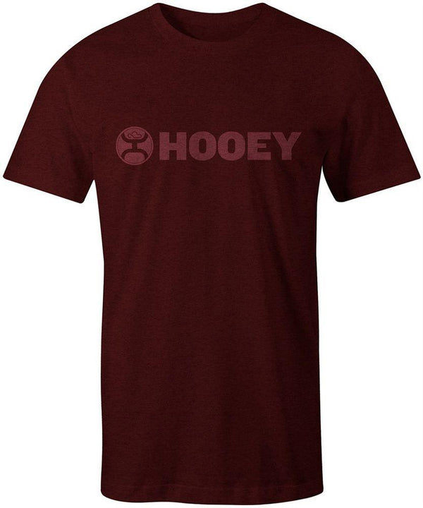 Hooey Lock-Up Cranberry crew neck youth T-shirt for men, featuring a comfortable fit and Hooey branding on the chest.