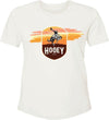 Women’s Hooey Cheyenne Sunset crewneck T-shirt in cream, featuring a sunset design and casual fit.