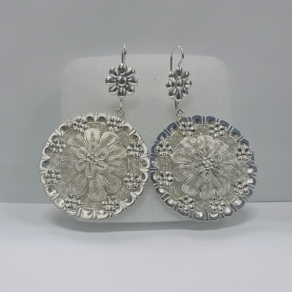 Jerezana Flor Especial Hanging Earrings - Broken horn