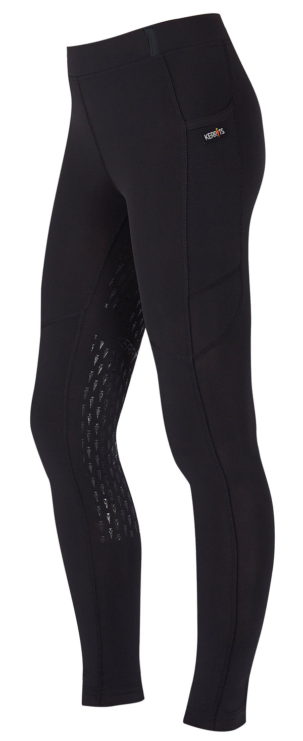 Kerrits Kids Ice Fil Full Seat Tech Tight - Black - Broken horn