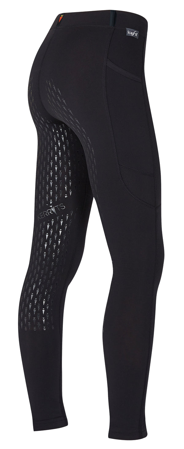 Kerrits Kids Ice Fil Full Seat Tech Tight - Black - Broken horn