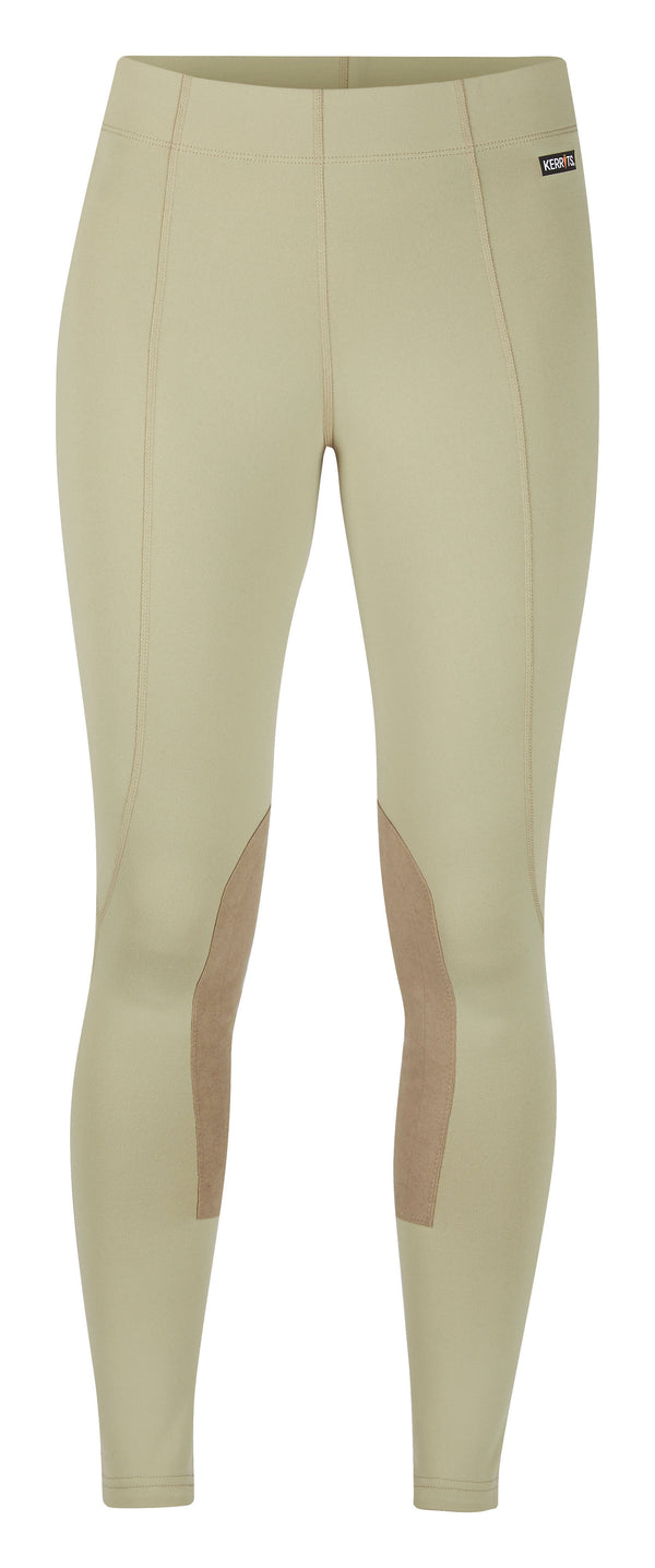 Flow Rise Knee Patch Performance Tights - Tan - Broken horn