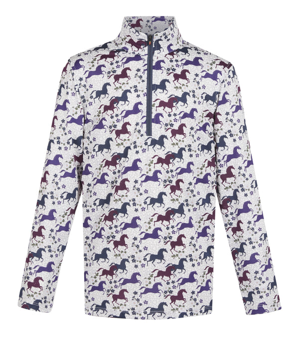 Kids Aire Ice Fil Long Sleeve Riding Shirt - Oyster - Broken horn