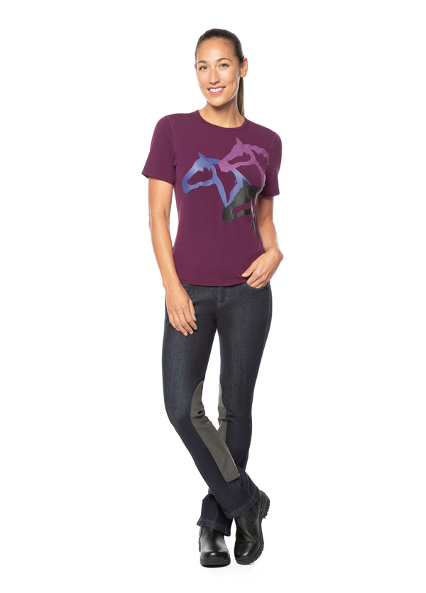 Head Turner Tee- Raisin - Broken horn