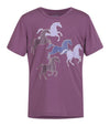 Kids Playfull Ponies Tee- Magenta - Broken horn