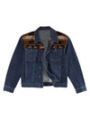 Wrangler Boys Southwestern Yoke Ulined Denim Jacket - Pecan Pie - Broken horn