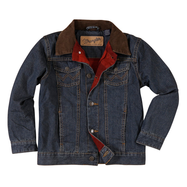 Wrangler Boys Blanket Lined Denim Jacket - Broken horn