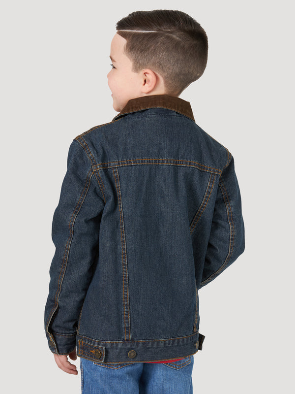 Wrangler Boys Blanket Lined Denim Jacket - Broken horn