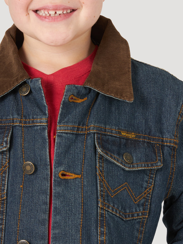 Wrangler Boys Blanket Lined Denim Jacket - Broken horn