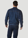 Wrangler Mens Rugged Wear Flannel Lined Denim Jacket - Antique Navy - Broken horn