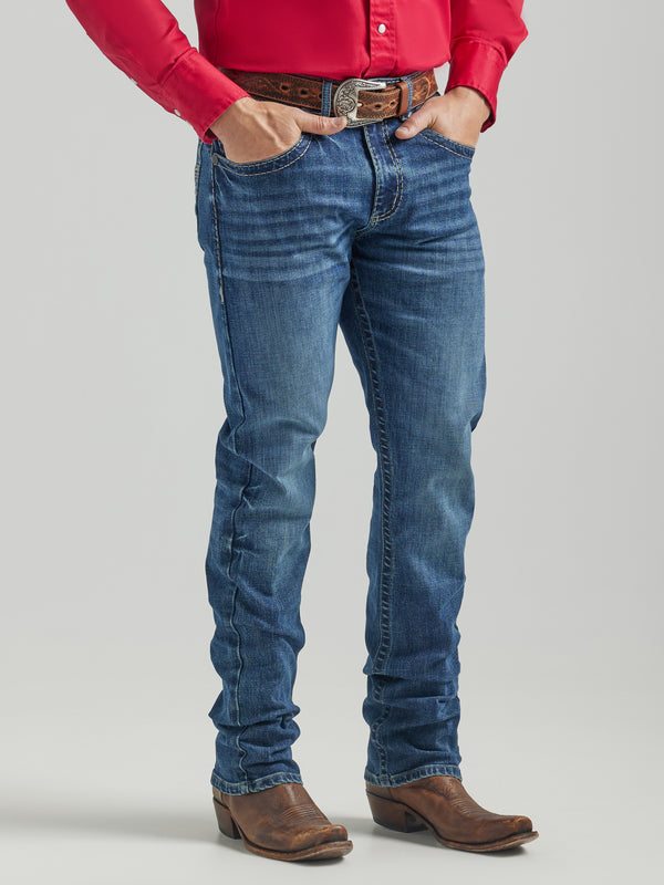 Wrangler Mens Rock 47 Slim Fit Straight Leg - Whispering Pines - Broken horn
