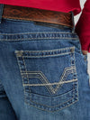 Wrangler Mens Rock 47 Slim Fit Straight Leg - Whispering Pines - Broken horn