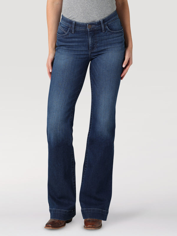 Wrangler Womens Ultimate Riding Jean Willow Mid RIse - Clarie - Broken horn