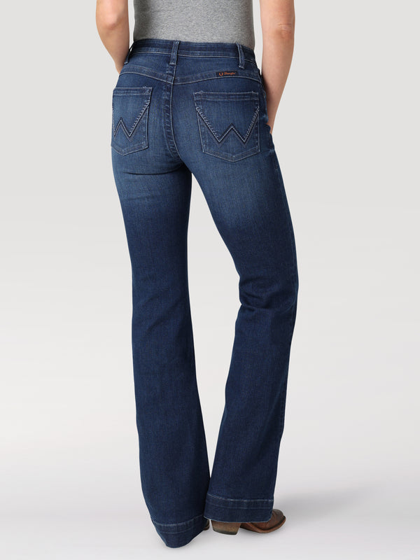 Wrangler Womens Ultimate Riding Jean Willow Mid RIse - Clarie - Broken horn