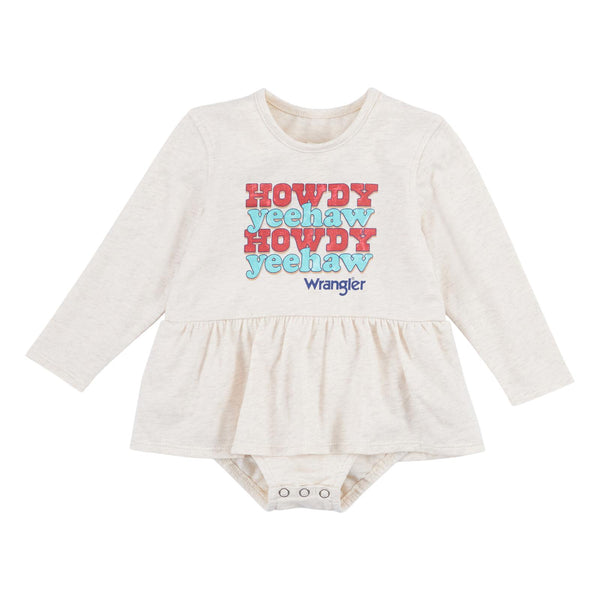 Wrangler Baby Girl Body Suit - Oatmeal Heather - Broken horn
