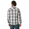 Wrangler Mens Retro Premium Long Sleeve Snap Overprint - White Print - Broken horn