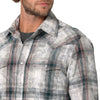 Wrangler Mens Retro Premium Long Sleeve Snap Overprint - White Print - Broken horn