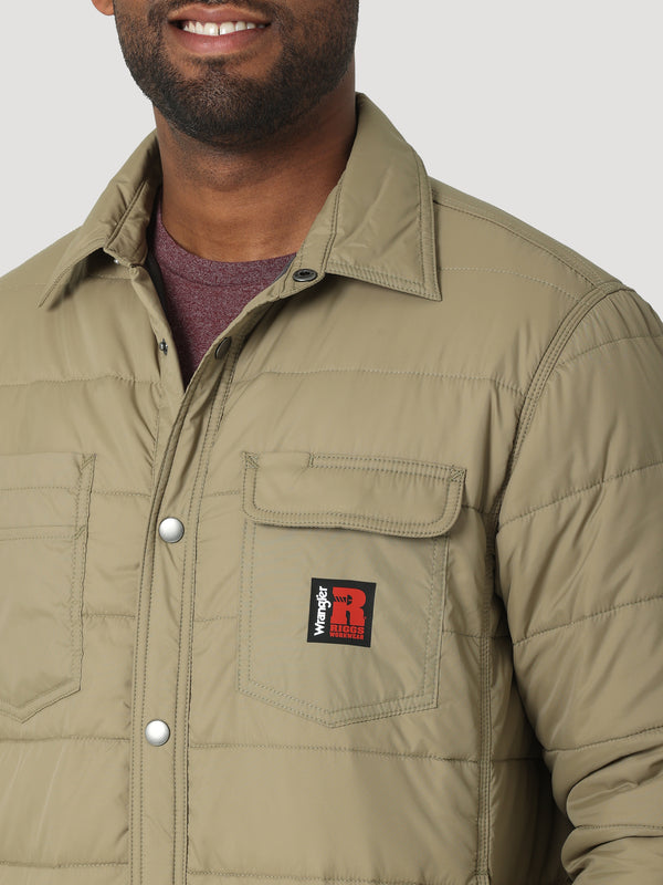 Wrangler Mens Riggs Tought Layers Insulated Shirt Jacket - Bark - Broken horn