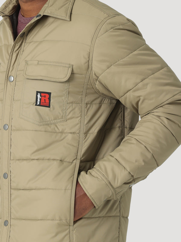 Wrangler Mens Riggs Tought Layers Insulated Shirt Jacket - Bark - Broken horn