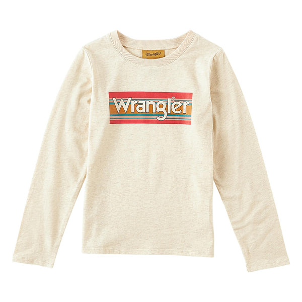 Wrangler Girls T-Shirt - Oatmeal Heather - Broken horn