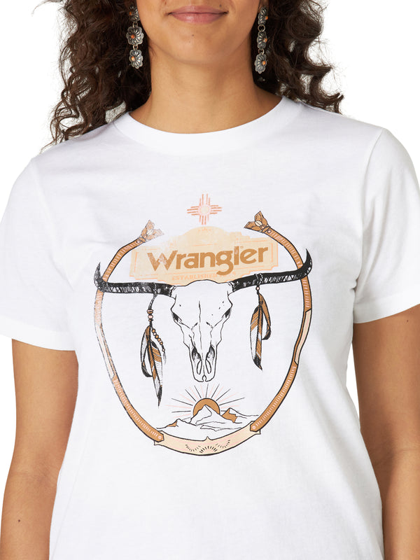Wrangler Retro Graphic Tee - Steer Head Sunrise - Broken horn
