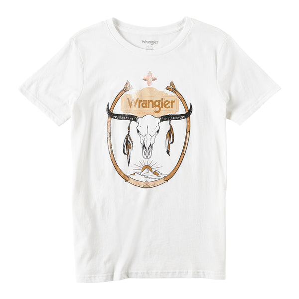 Wrangler Retro Graphic Tee - Steer Head Sunrise - Broken horn