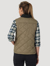 Wrangler Womens Riggs Tought Layers Quilted Work Vest - Bark - Broken horn